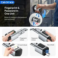 V1 Pro+ Version Adjustable TUYA APP Smart Life Fingerprint Password Digital RFID Card Cylinder Smart Door Lock for Home - Image 3