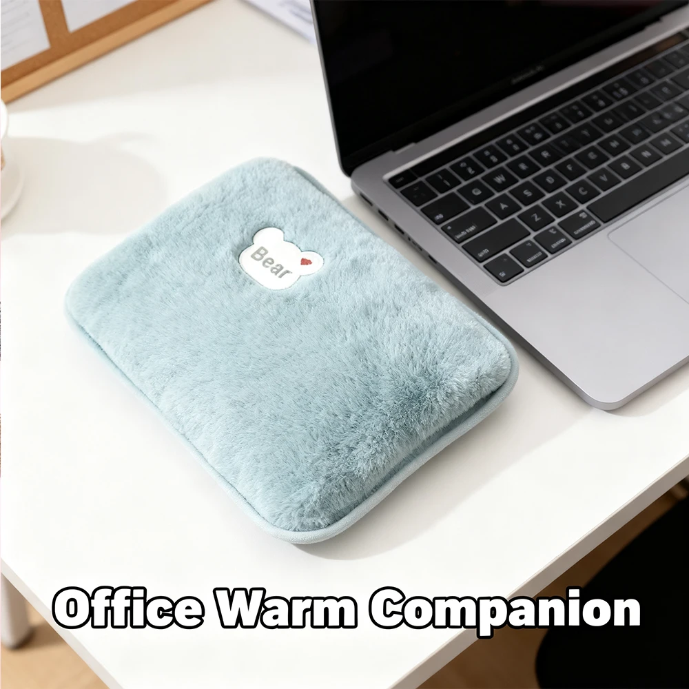 Rechargeable Water Bottle for Reducing Muscle Back and Menstrual Pain with Soft Plush Waist Cover,Detachable Body Warmer