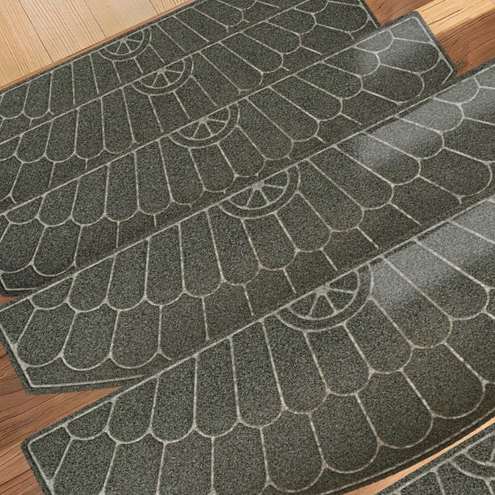 Semicircular European Pattern Stair Step Mat Anti-slip Sticker Step Mat European Style Embossed Household Solid Wood Spiral Stai 5