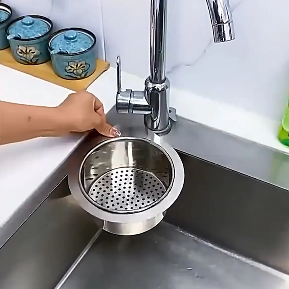 Hot Stainless Steel Sink Strainer Basket Removable Kitchen Storage Drainage Basket Goosehead Hanging Wet & Dry Drainage Racks