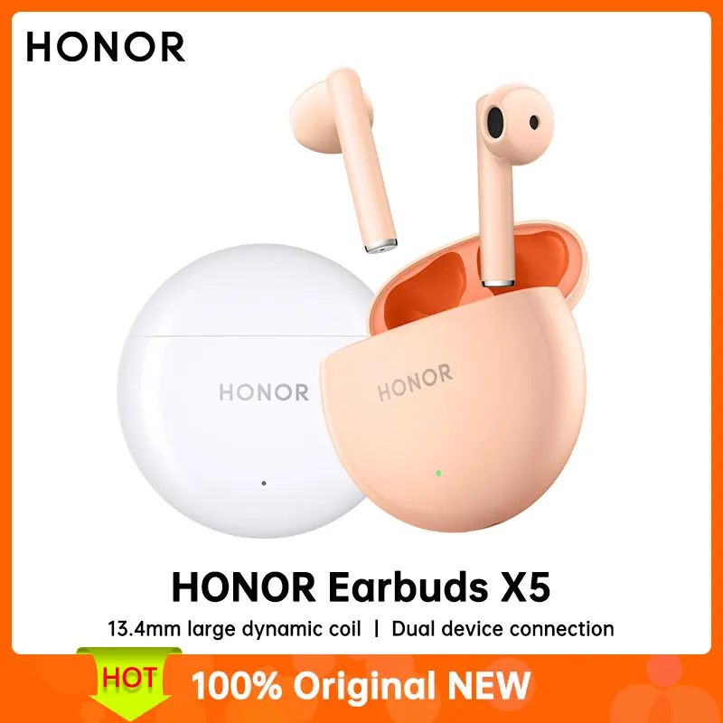 

HONOR Earbuds X5 Airy and comfortable to wear 13.4mm large dynamic coil surging sound quality Dual device connection