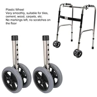 2Pcs Walker Replacement Wheel 6 Gear Height Adjustable Smoothly Rolling Rollator Wheel Legs Walker Replacement Wheel Walker Leg 2