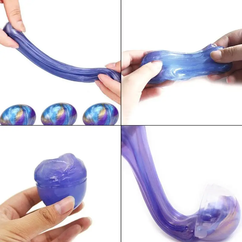 Diys Color SlimeGlue Toys Antistress Clear Fluffy SlimeEgg Ball Foam Putty Plasticine Cloud SlimeClay Kids Educational Toys slime kit modelling clay fluffy slime