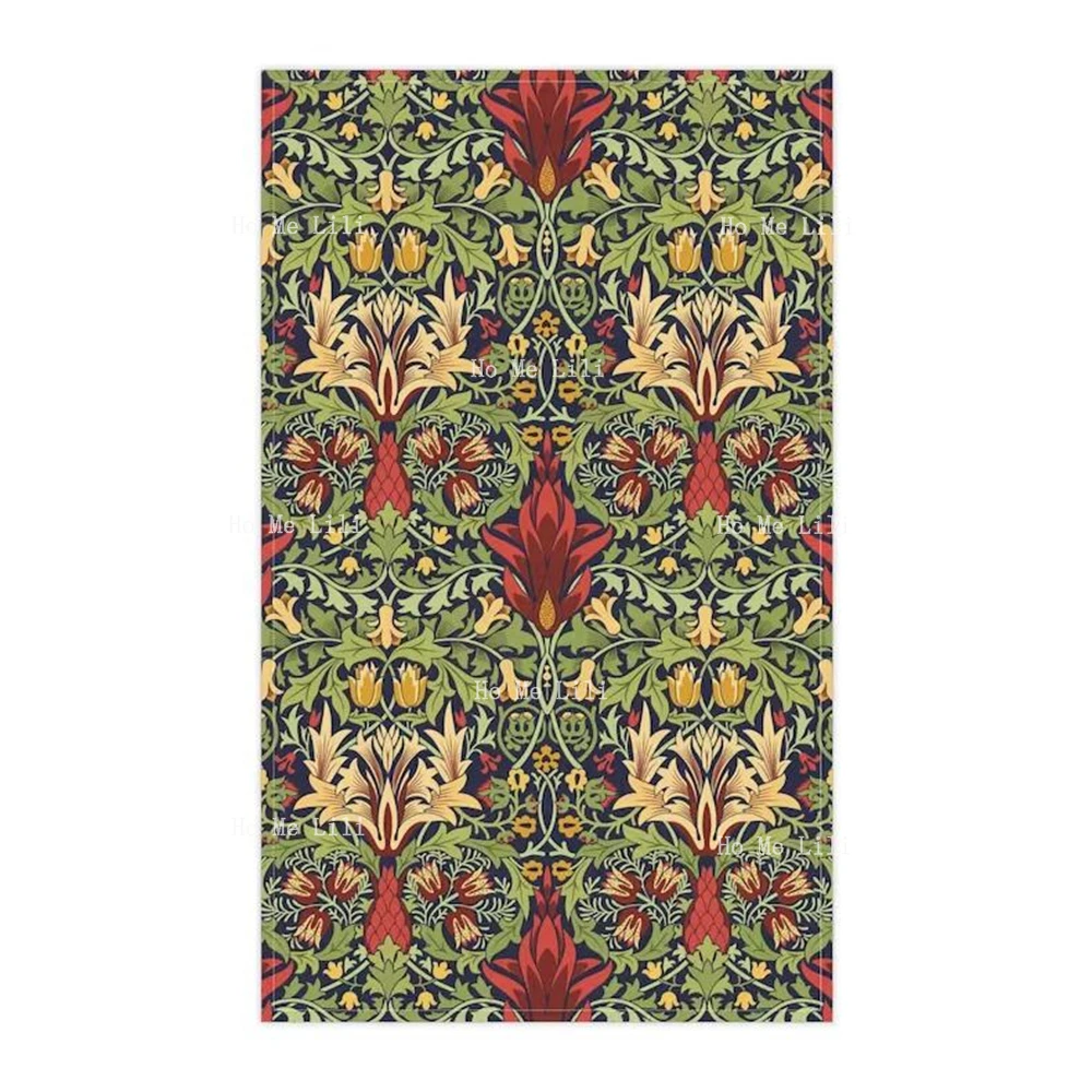 

Art Nouveu Floral William Morris Blackthorn Flower Botanical Birds Leaves Windrush Vintage Elegant Quick-Drying Towel