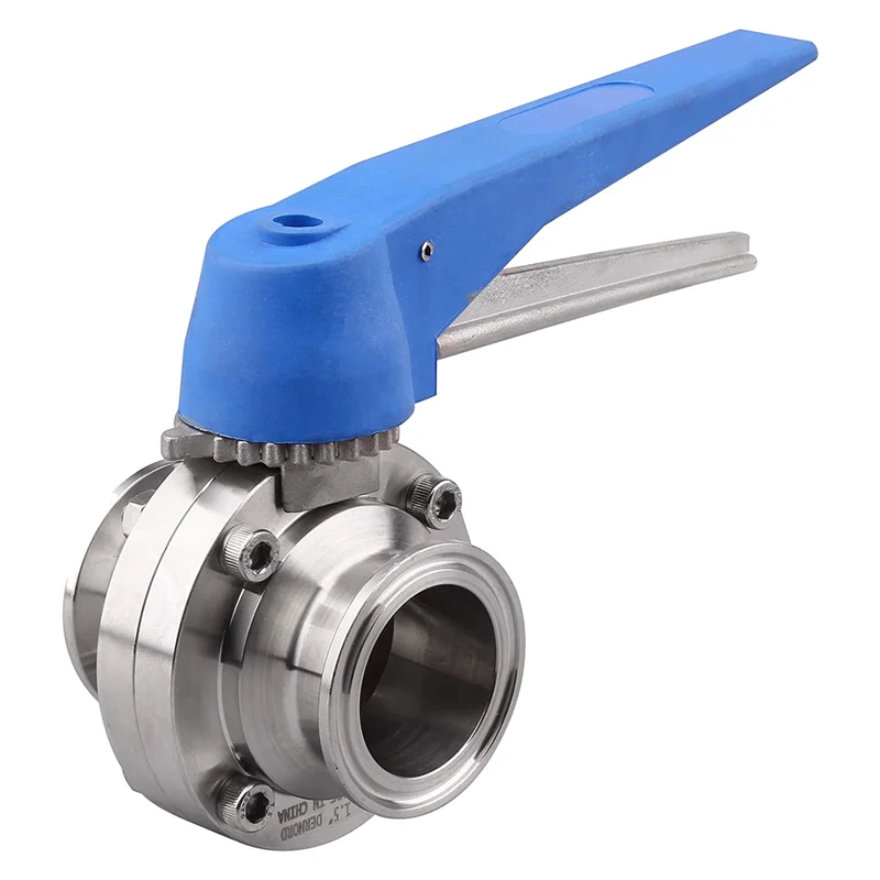 

Butterfly Valve with Blue Trigger Handle Stainless Steel 304 -Clamp (1.5 Inch Clamp Butterfly Valve)