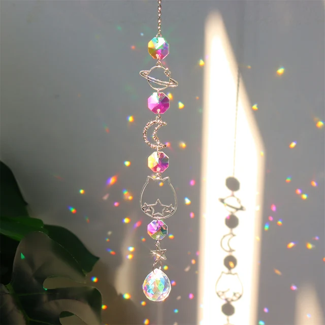 Cage Nap -Elkapó Crystal Rainbow Maker Window Otthoni Boho Szoba Fali Autó Dekoráció Függöny Csillár Prizmák Boszorkány Napfogók - Image 5