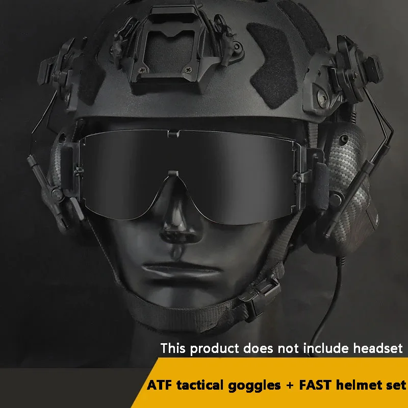 

Тактические очки ATF + быстрое внешнее освещение, очки для верховой езды, тактические очки для кемпинга, защитная головка для поля, тактическое оборудование
