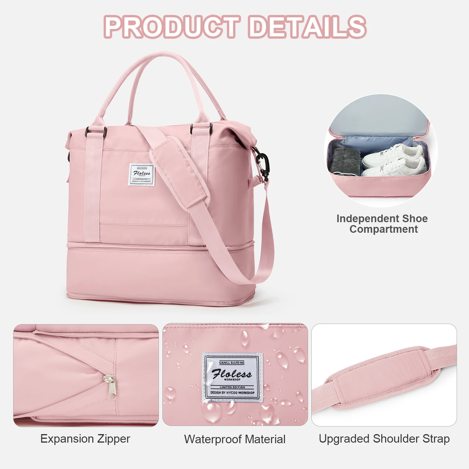 Ryanair Travel Bag 40x20x25 Cabin Bag, Handbag Sports Bag, Portable Weekender Bag for Men Women Expandable Fitness Hospital Bag