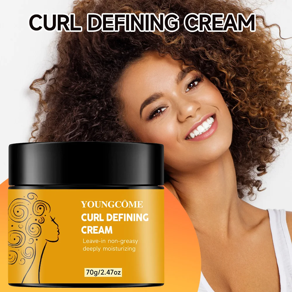 Hair Curling Cream Styling Sculpting Frizzy Wavy Boost Elastin Volumizing Fluffy Thickening Nourishing Enhance Hair Define Cream