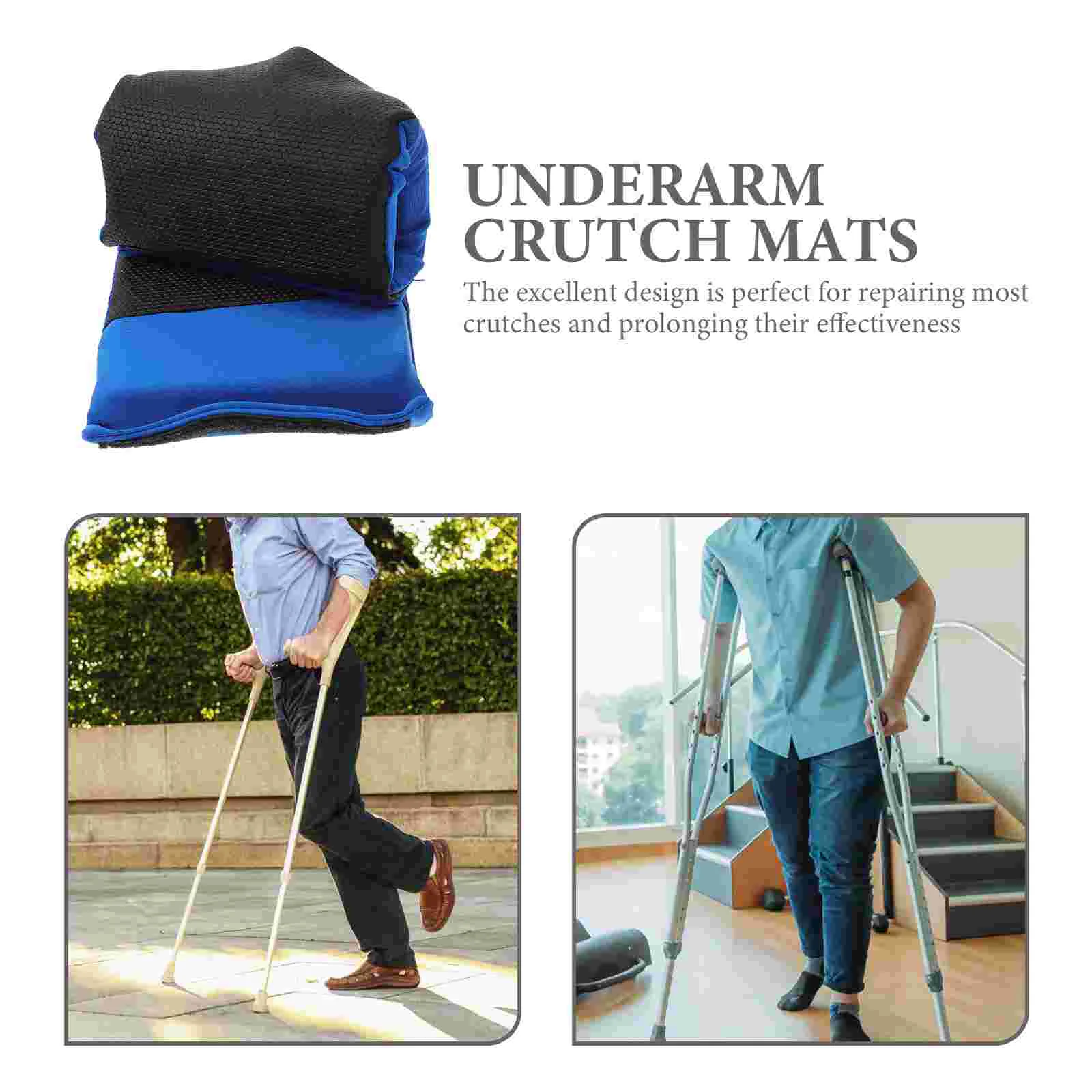 2 Pcs Foam Crutch Pads Cushion for Armpits Underarm Mats Protector Reusable Supplies Polyester Accessories