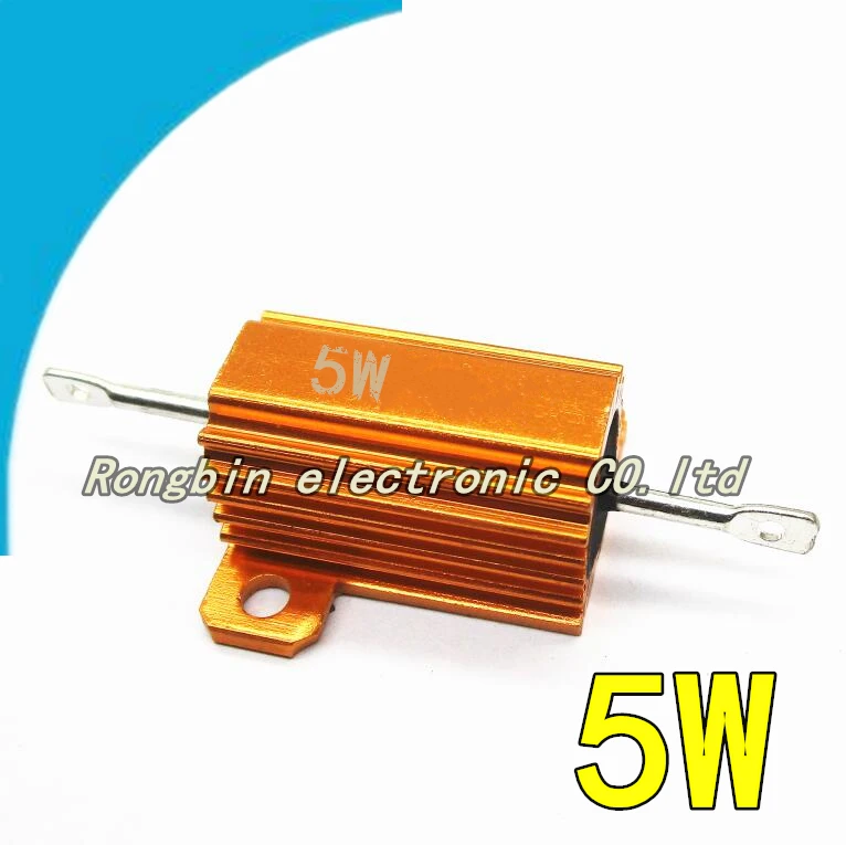 5W RX24 Aluminum Power Metal Shell Case Wirewound Resistor 500R 1K 2K 3K 5K 10K 20K 30K 50K 100K  OHM