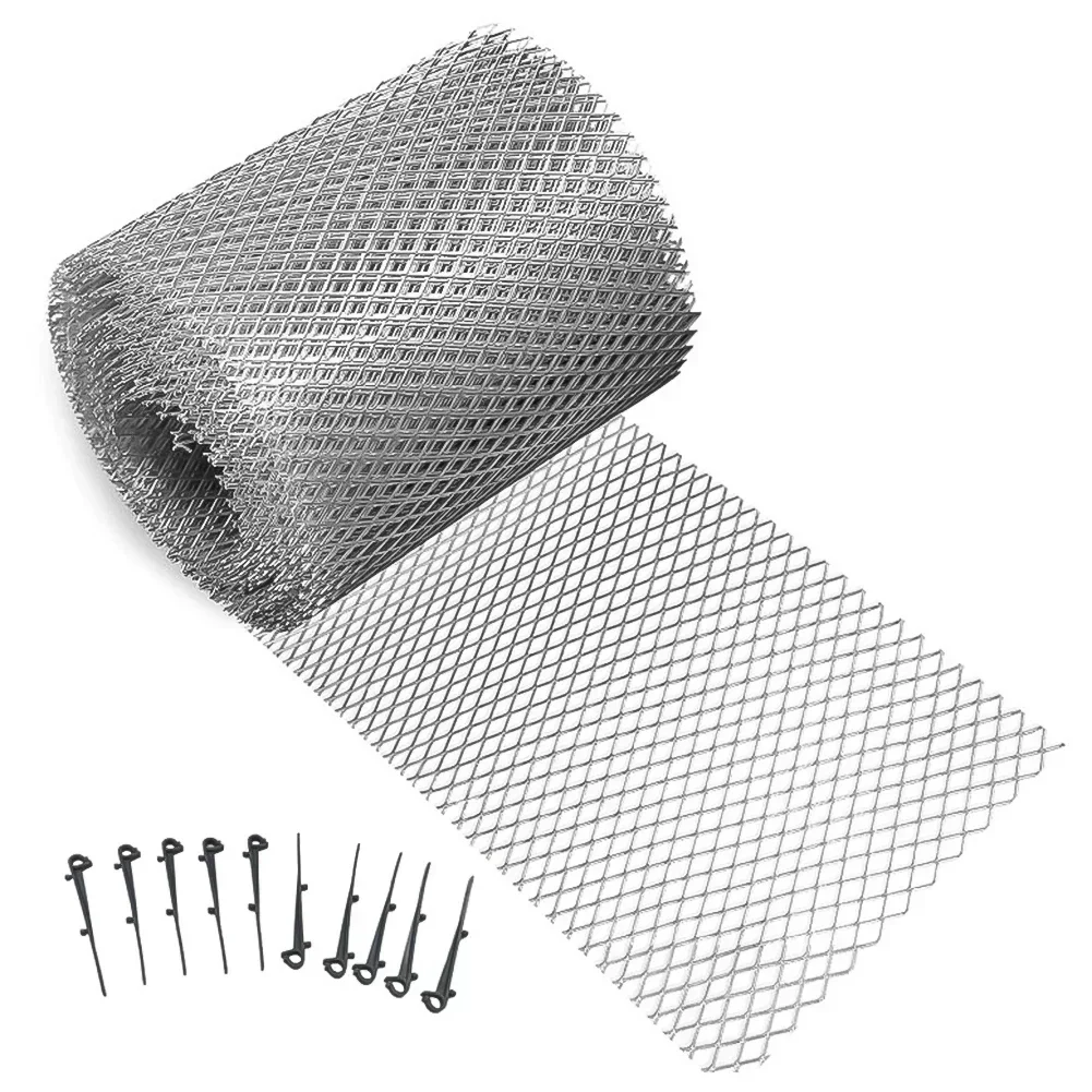 6.1m Mesh Aluminum Gutter Guard Covers Anti-Falling Net Screen Protection For DIY Cutting Leaf Rain Garden Eaves Net Shield