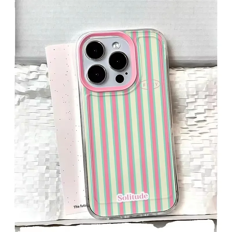 Korean Fashion Pink Textured Transparent Soft TPU Phone Case