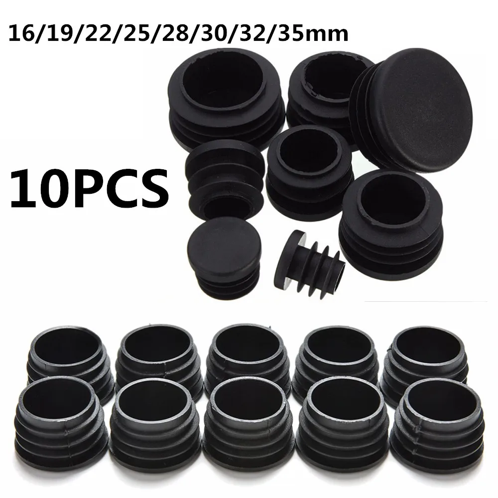 

10Pcs/lot New Furniture Leg Plug Blanking End Cap Bung For Round Pipe Tube Diameter: 16/19/22/25/28/30/32/35mm