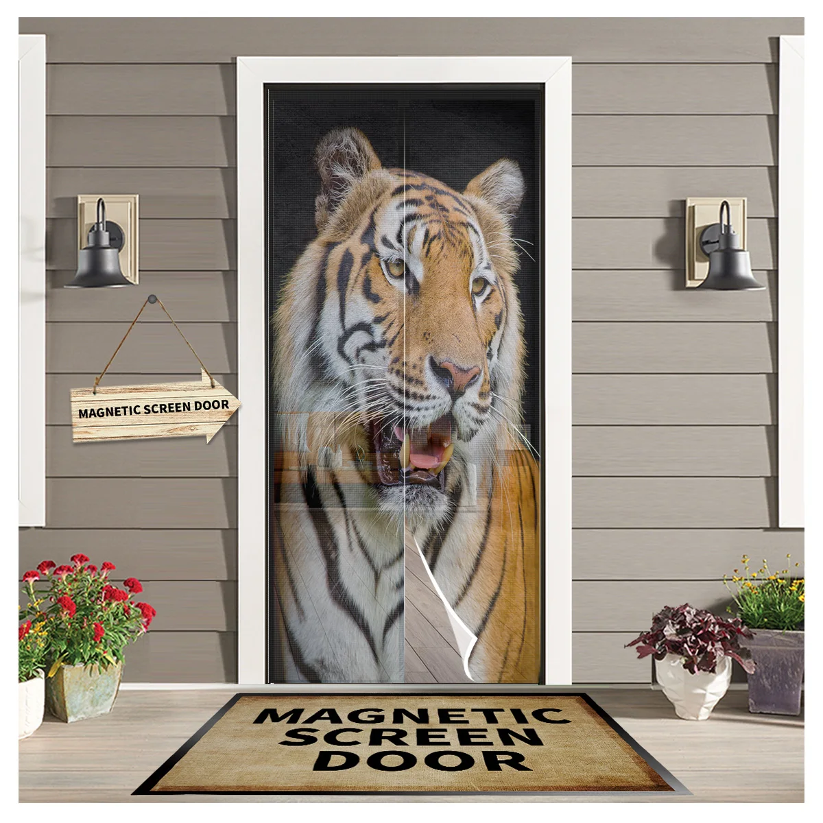 Forest Animal Tiger Kitchen Door Curtain Anti mosquito Door Net Mesh Insect  Screen Door Curtains for Living Room| | - AliExpress