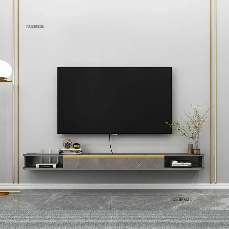 Modern Wooden TV Stands Nordic Home Furniture Creative Set-top Box Rack Simple Small Apartment Hanging Wall Mounted TV Cabinet B