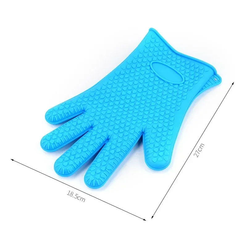 Silicone Oven Mitt Oven Gloves Heat Resistant Gloves Full Finger Hand Wrist Protection Silicone Heat Resistant Mitts New