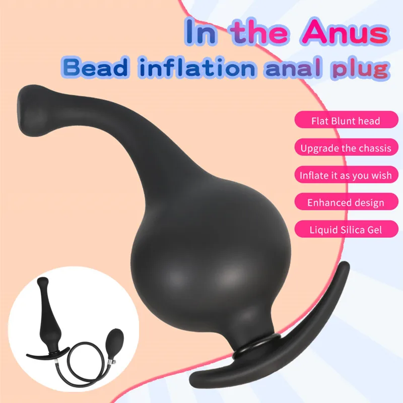 Opblaasbare silicone anale plug dilatator voor dames en heren_voghion.com
