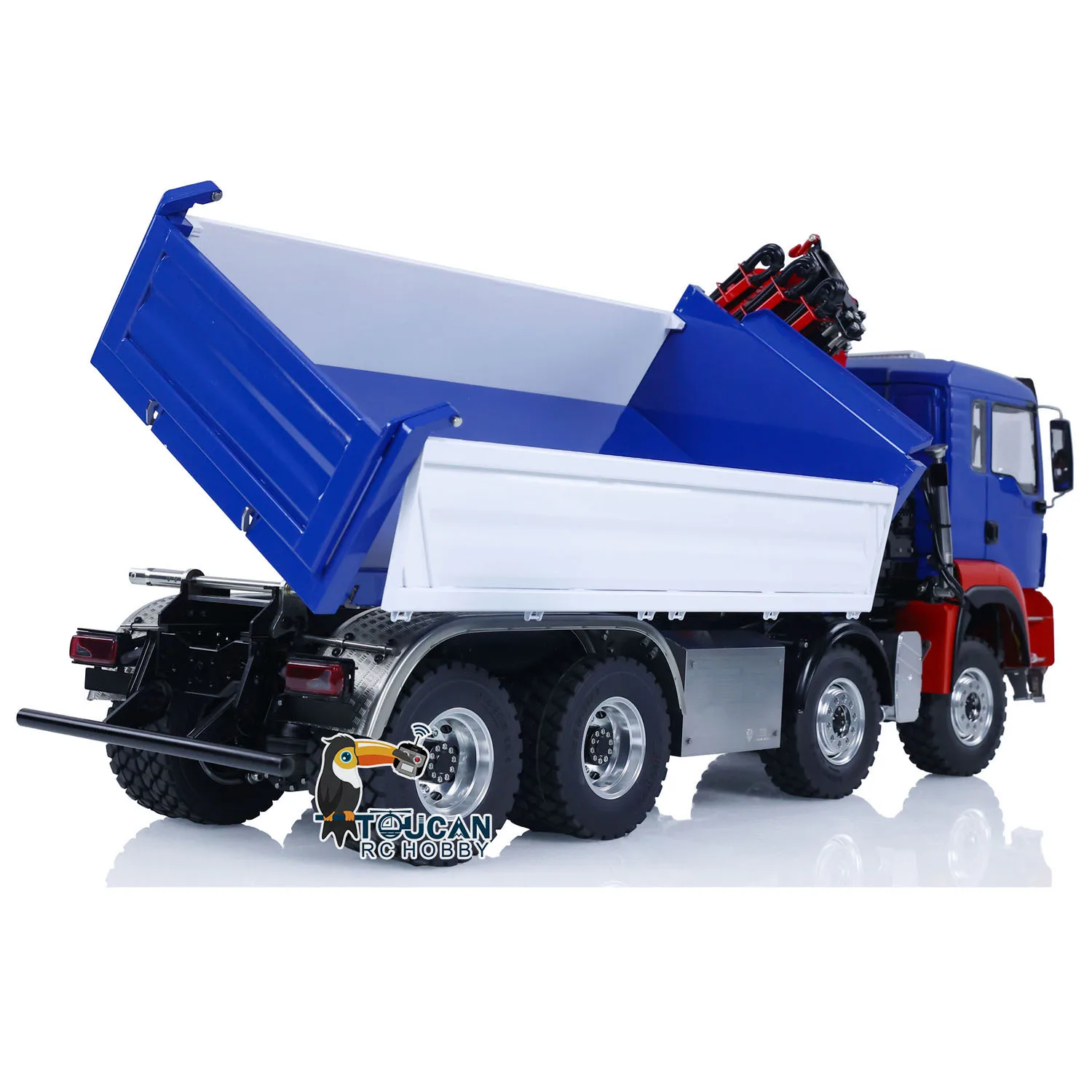 RTR LESU 1/14 RC Hydraulic Dumper Car 8X8 Crane Dump Truck PL18EV Lights Sounds Remote Control Tipper 2-speed Toy THZH1721 4
