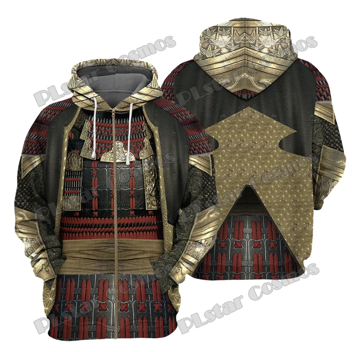 Samurai Rüstung Muster 3d gedruckt Mode Herren Hoodie & Sweatshirt Cosplay Kostüme Herbst Unisex lässig Reiß verschluss Hoodies dw944 – Detail 10