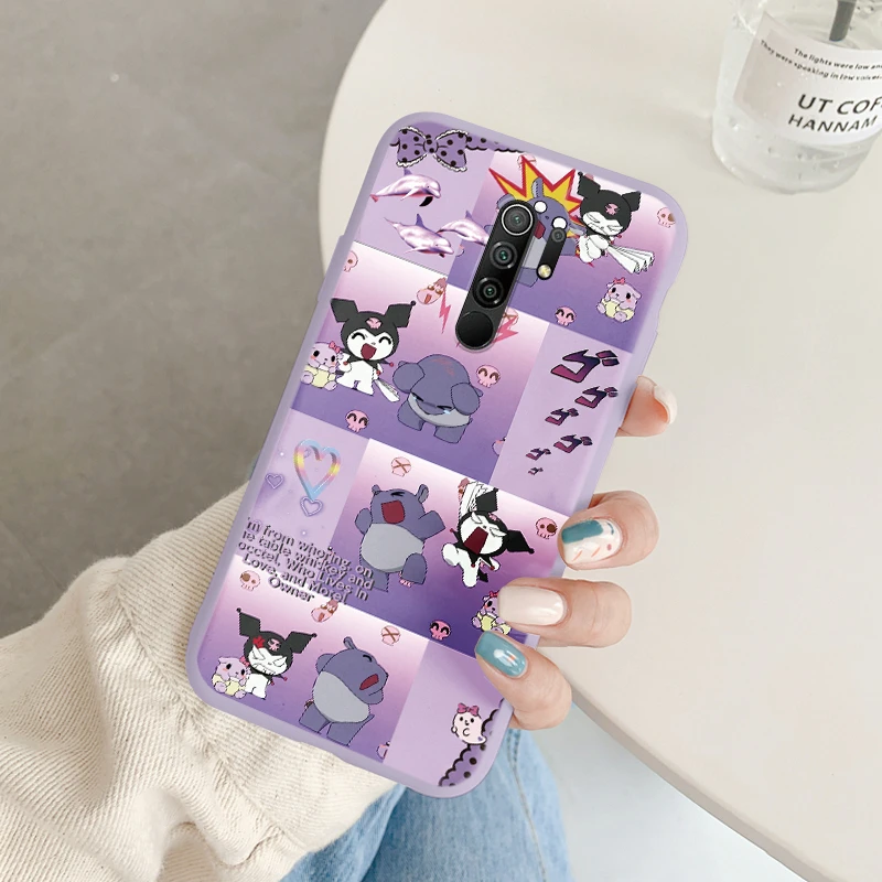 Cartoon Phone Case For Xiaomi Redmi 9 Prime Girls Cute Anti-drop Cinnamoroll Kuromi Hello Kitty Silicone Shockproof Back Cover