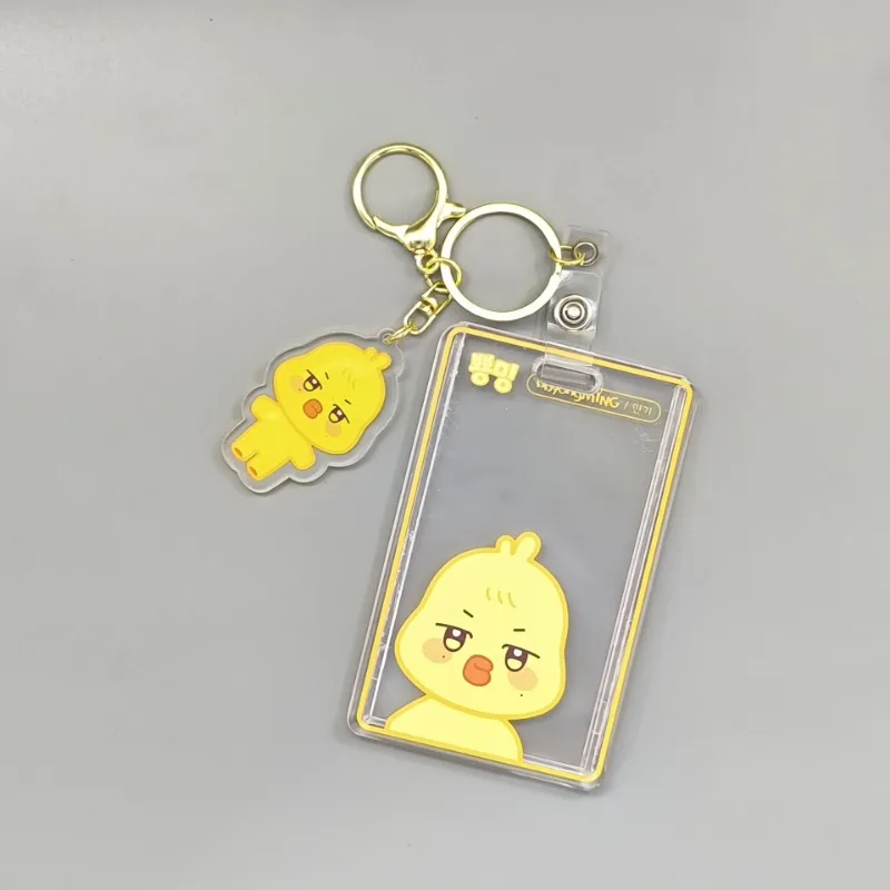 ATEEZ Card Holder Keychain Keyring Acrylic Aniteez Characters Photocard Sleeves Hongjoong Seonghwa Yunho Yeosang Key Chains Gift 4