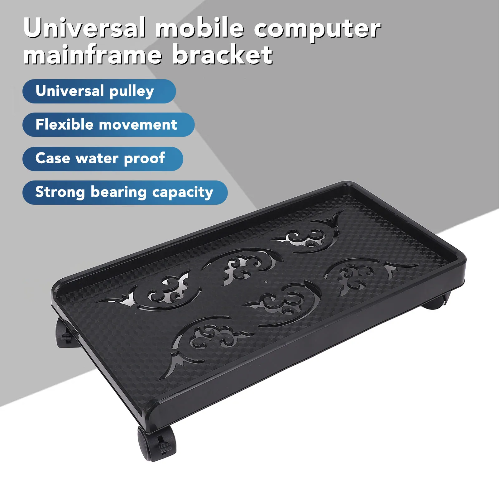 CPU Under-Desk Stand With 4 Wheels Mobile Computer Tower Stand For ATX Cases Heavy-Duty Adjustable Universal Computer Stand