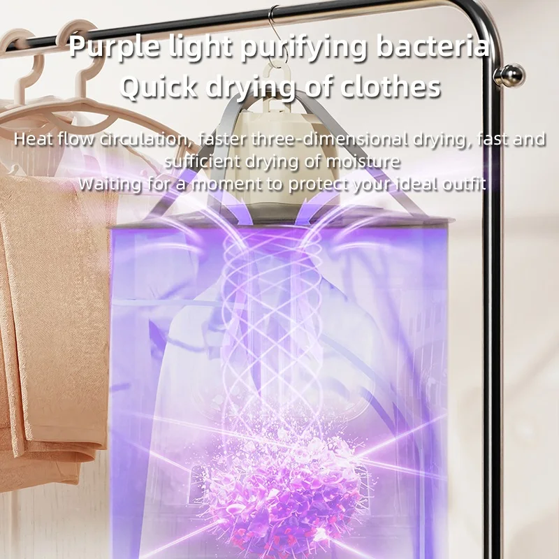 Portable Clothes Dryer Electric Heater Dual use Clothes Home Cabinet Floor Machine Laundry Dryers Warm Air Dryer Foldable 3