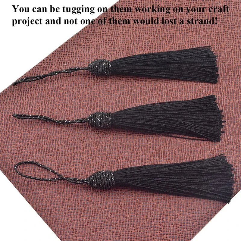 5/10pcs 검은 교수형 밧줄 실크 Tassels DIY Tassels 쥬얼리에 대 한 공예 만들기 기념품 책갈피 액세서리 커튼 키 장식