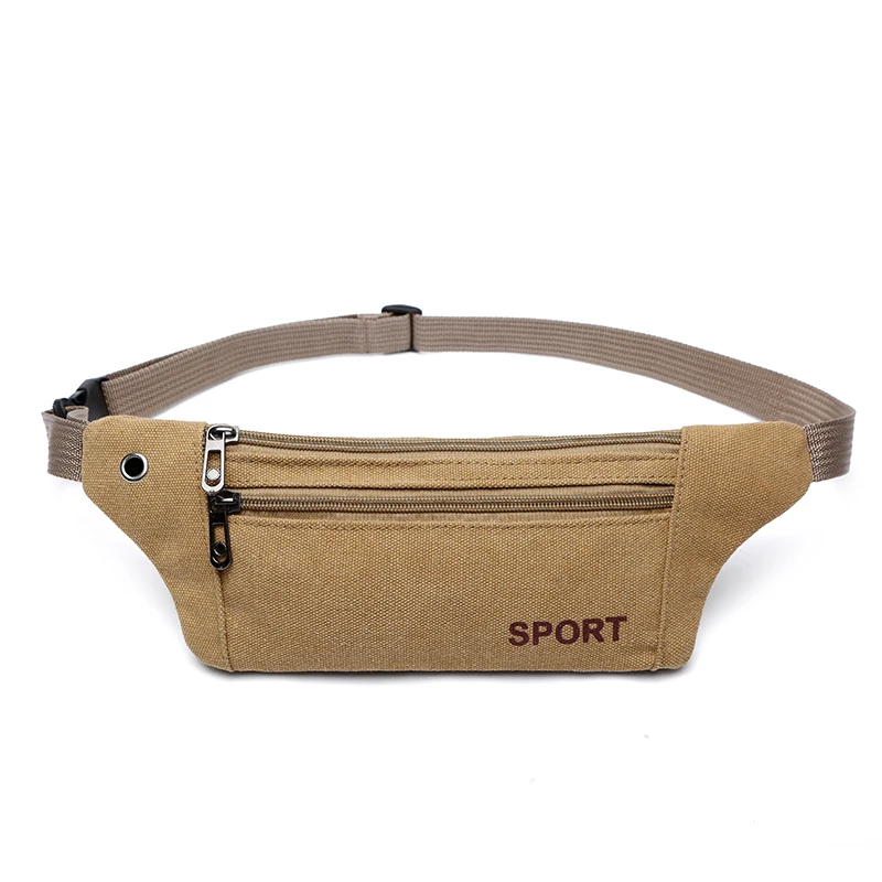 

Men Casual Durable Fanny Waist Pack Male Waist Bags Belt Canvas New Hip Bum Military Bag Pouch Three Zipper Pocket belt bag