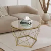 Round  Coffee Tables,Glass Coffee Table,Metal End Tables for Living Room 1