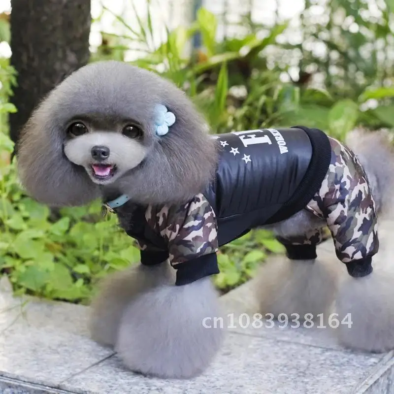 

Stylish FBI Canine Outfit Thickened Overall Puppy Jumpsuit Warm Winter Costume For Male Dogs Pet Clothing Para Ropa Perros