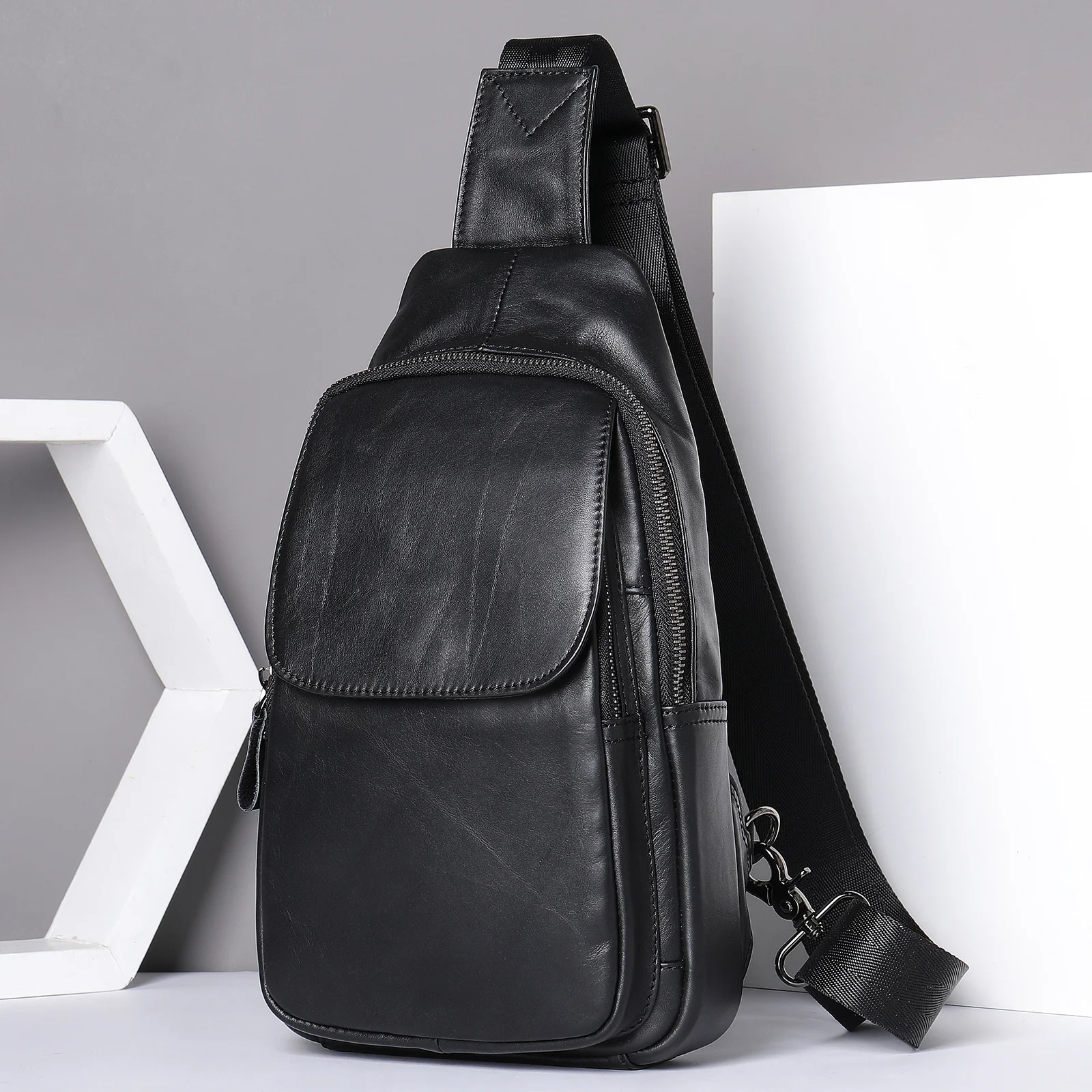 

Темно-Бордовая кожаная мужская сумка, Мужская нагрудная сумка-мессенджер, уличная Маленькая кожаная сумка на одно плечо