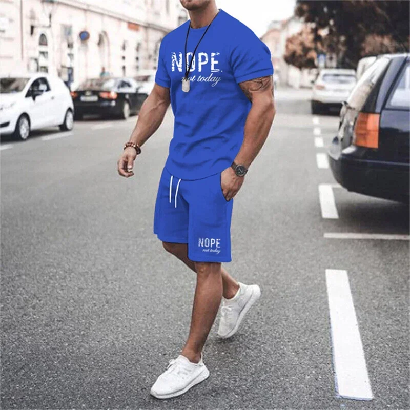 

2024 New Men Summer Outfits 2-piece Set Fashion Comfortable and Breathable Sweatpants Set Short Sleeve men tracksuit Set