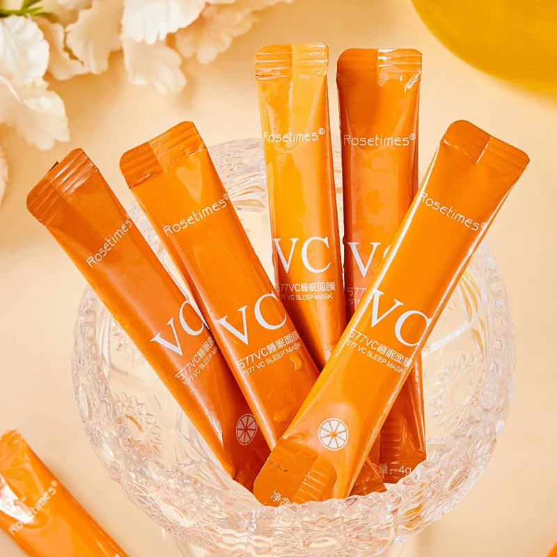 

100pcs Vitamin C Sleeping Face Mask skincare Facial Masks Moisturizing Anti-aging Smoothing Firming Sleeping Masks Skin Care
