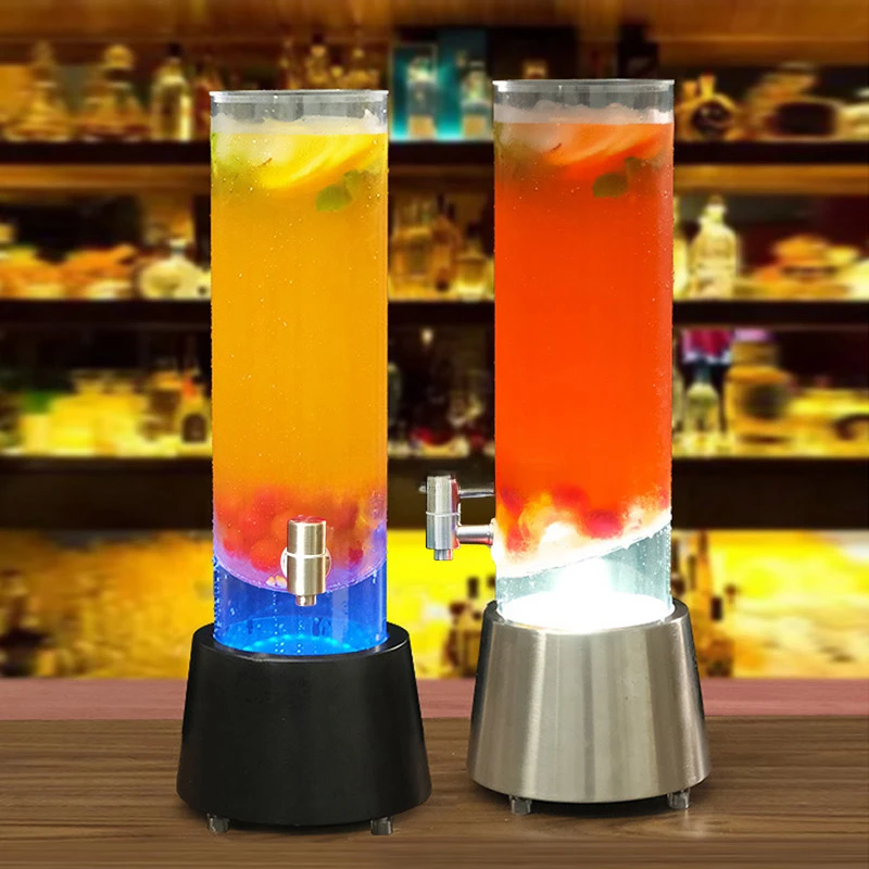 Colorful Luminous Wine Ice Bucket with Water Tap, Special Beer, Cocktail, Coke Jar, Large Capacity, Split Design, 2-3L, Factory