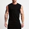 Summer Mens Sports Fitness Vest Cotton Round Neck Sleeveless T-Shirt Jogger Gym Running Bodybuilding Basketball Training Vest