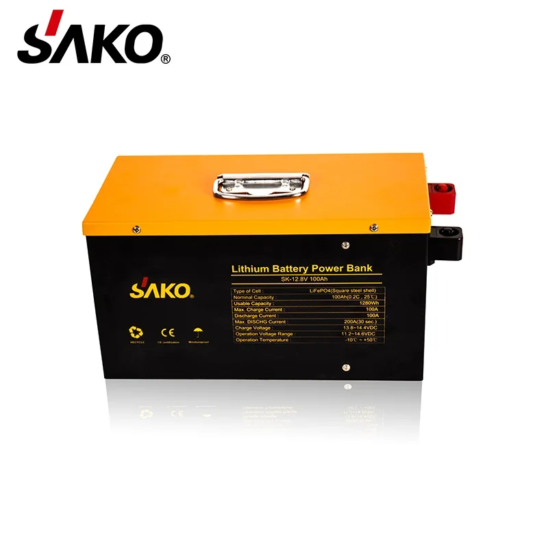 SAKO lifepo4 배터리 팩 1280Wh, 태양 에너지 시스템용 저렴한 고품질 리튬 배터리 12V 100Ah 딥 사이클
