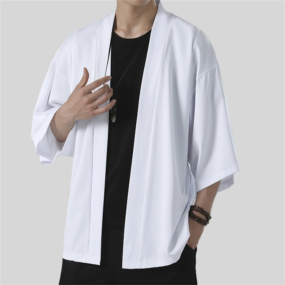 Large Size Casual Shirts Mens Harajuku Cotton Short Sleeve Cardigan Shirt Men Chinese Style Solid Color Summer Men Clothing 5XL 5
