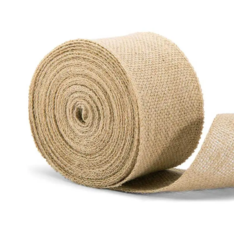 

2M/Roll Natural Vintage Jute Burlap Ribbon Fabric Rustic 4Yards/PC DIY Wedding Decoration Home Christmas Gift Wrapping Supplies