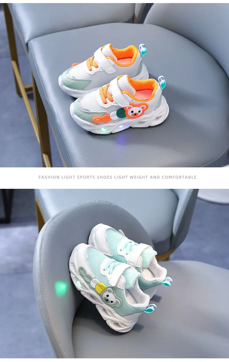 2026 Herbst Leuchtende Sneaker für Mädchen Jungen LED-Licht Freizeitschuhe Kinder Atmungsaktive Mesh-Sportschuhe Tenis Infantil Menino – Detail 11
