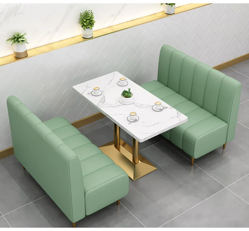 Burger Shop Sofa Cafe Card Seat Against The Wall Casual Restaurant Table and Chair Combination