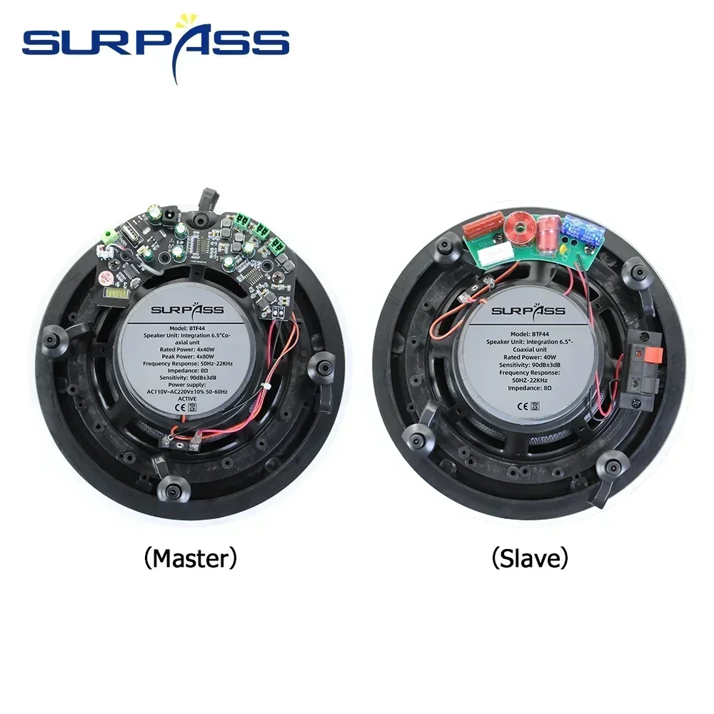 6.5inch 40W Ceiling Speaker Bluetooth in Ceiling Wall Roof Audio Speakers Built-in Class D Amplifier Home Theater Sound System