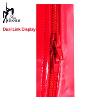 Open Cut Pants Red Lift Butt Slim Women High Waist Elastic Tights Pants Double Zippers Bottoms Nightclub High Elasticity Legging 2