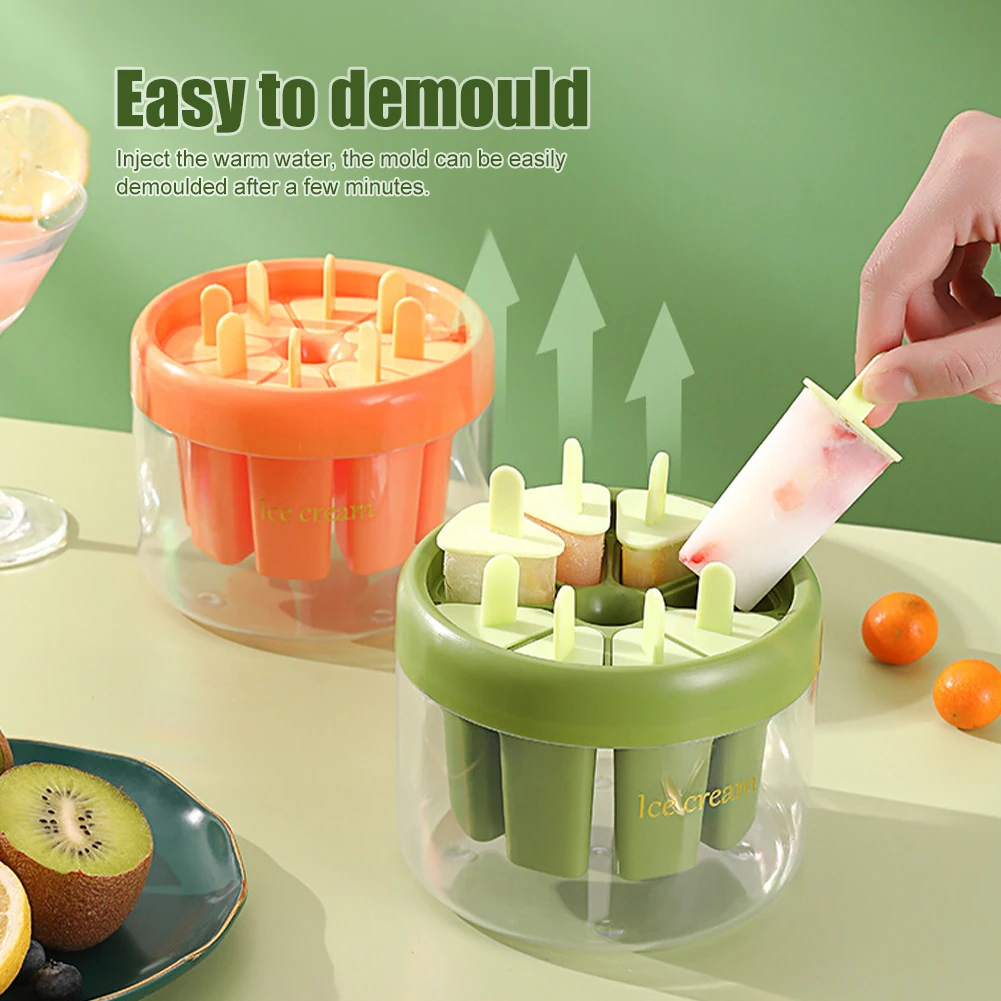 

8 Grids Ice Cream Mold Handmade Dessert Popsicle Mold for Freezer Reusable Ice Pop Maker Mould Easy Release Kitchen Accessories
