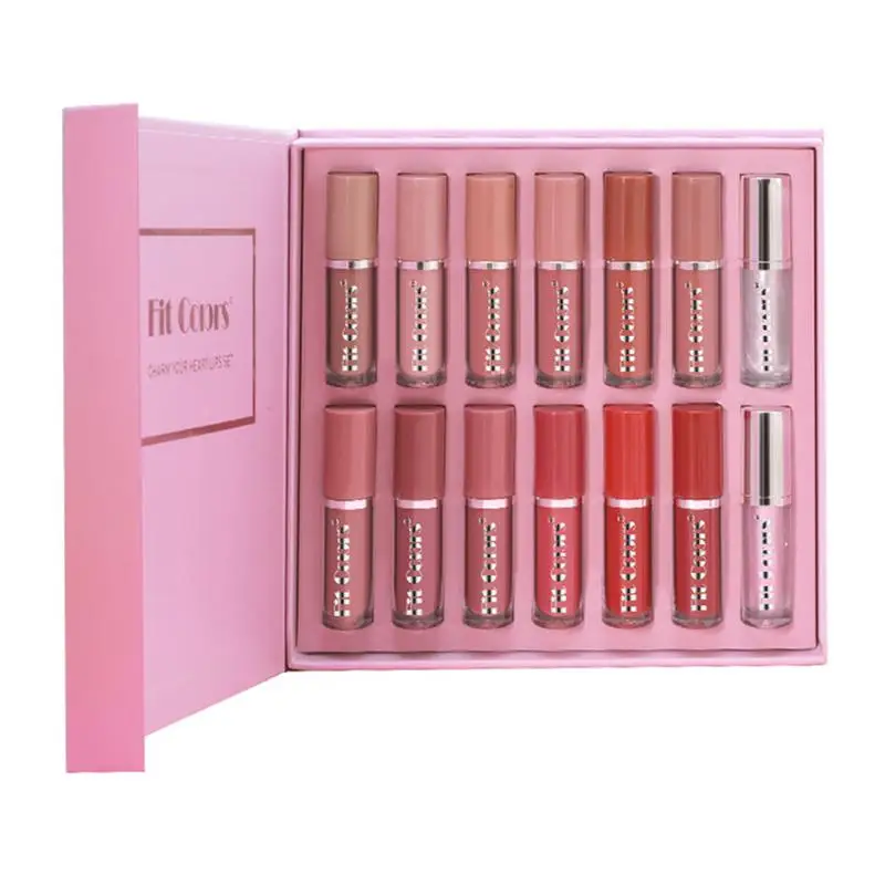 

14Pcs Matte Liquid Lipstick Lip Makeup Set Kit Pigmented Long Lasting Lip Gloss Set Velvet Waterproof Lipstick Gift For Girls