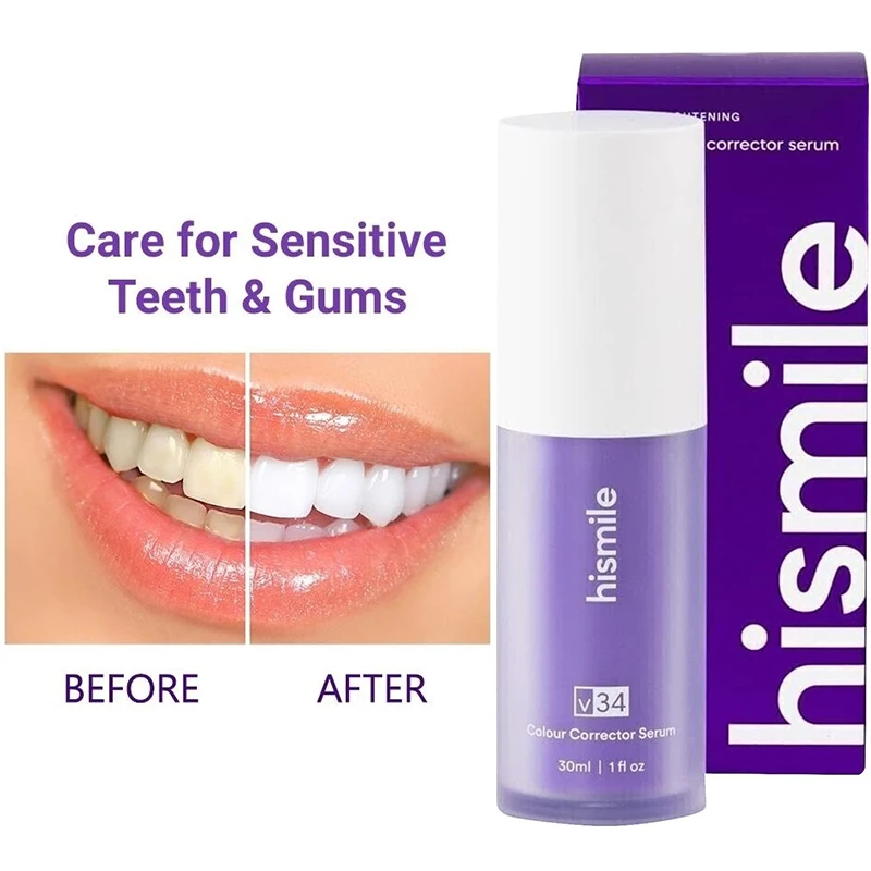 

HISMILE V34 Toothpaste Purple Color Corrector Toothpaste For Teeth White Brightening Reduce Yellowing Tooth Care Toothpaste