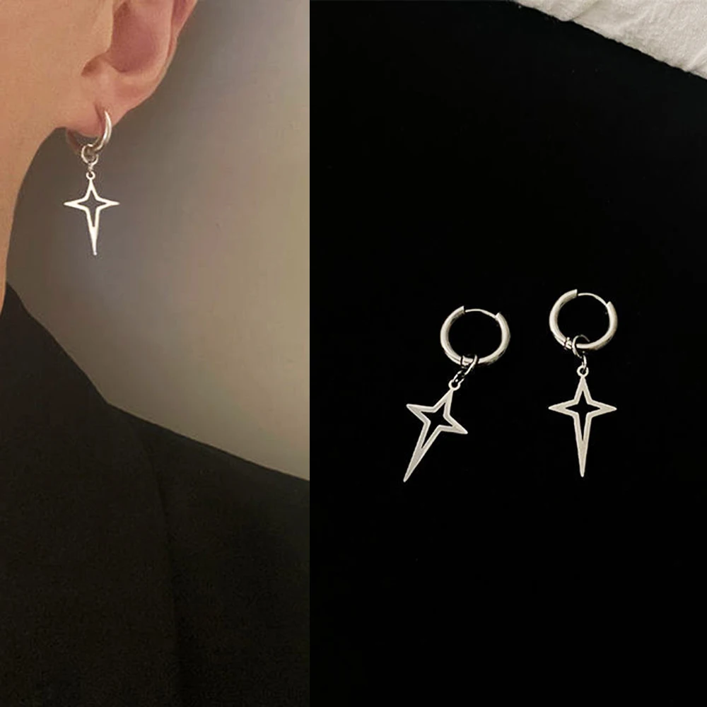Pendientes Acero Inoxidable Hombre Zense - Pendientes Redondos De Acero Para Hombre Con Cannabis Y Hoja De Marihuana ZE0020 Pendientes De Oro Hombre