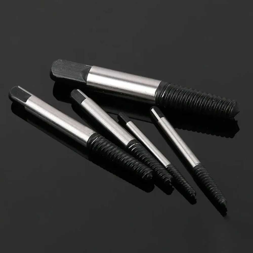 Screw Extractor Set 5/6Pcs Damaged Broken Screw Remover Extractor Drill Bits Steel Durable Easy Out Remover Tool Works on Wood and Machine Screws