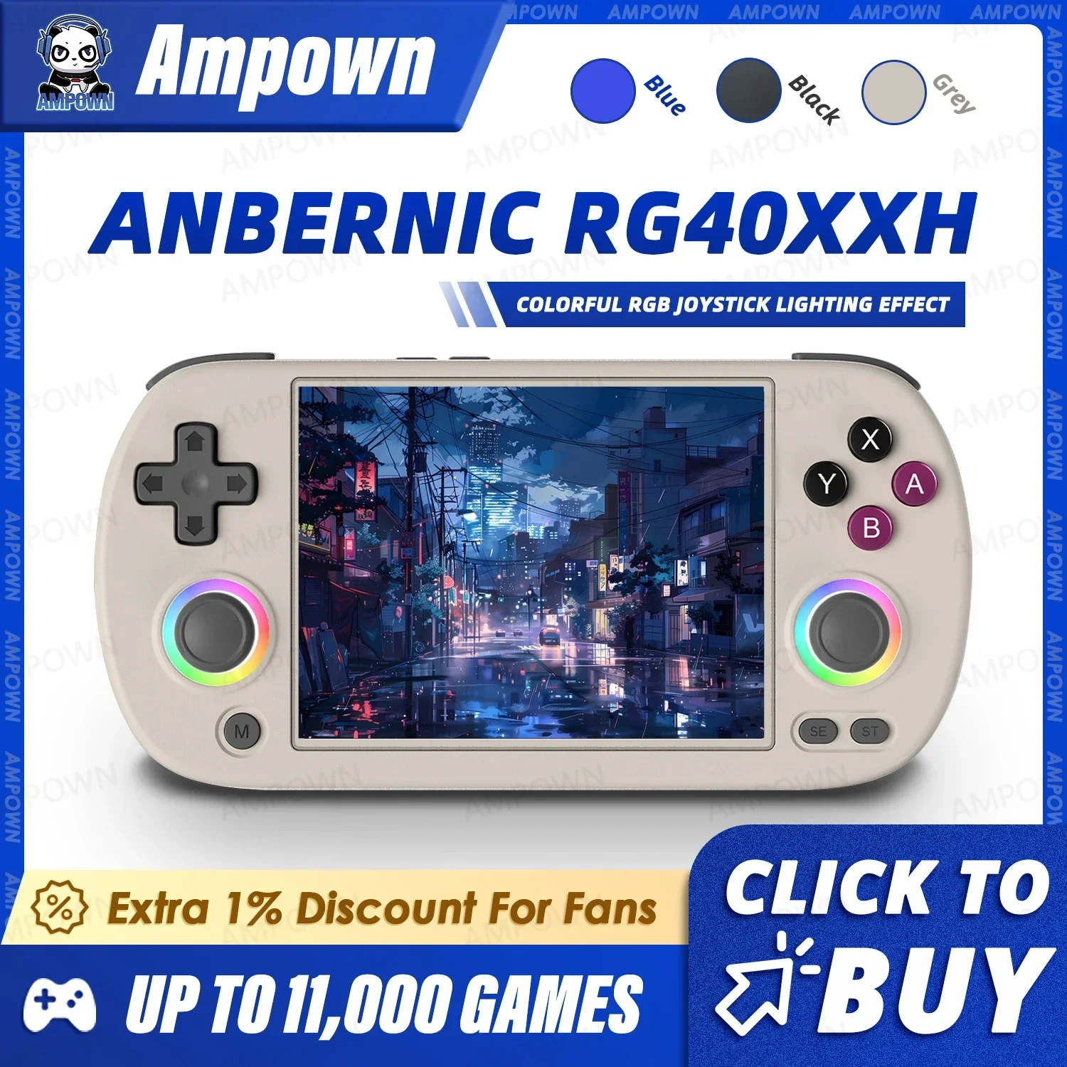 ANBERNIC RG40XX H ハンドヘルドゲームコンソール 4 インチ画面